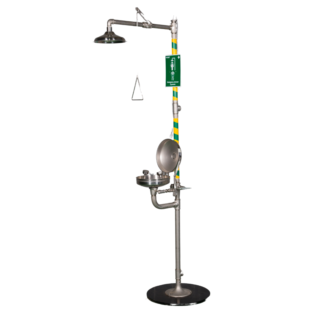 Combination Shower and Eyewash.